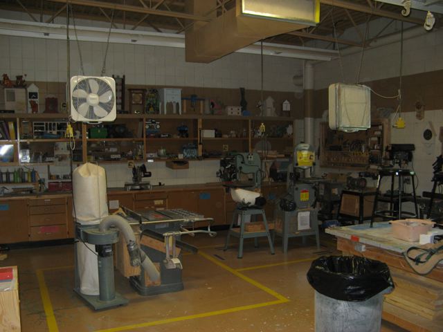 Woodworking room at John G. Stewart School