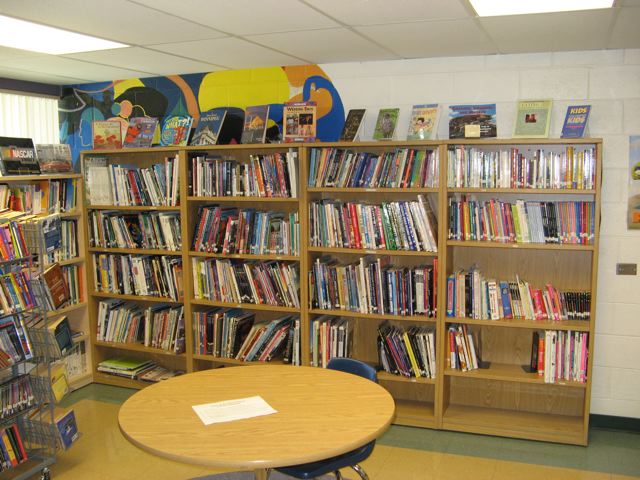 The library at John G. Stewart School